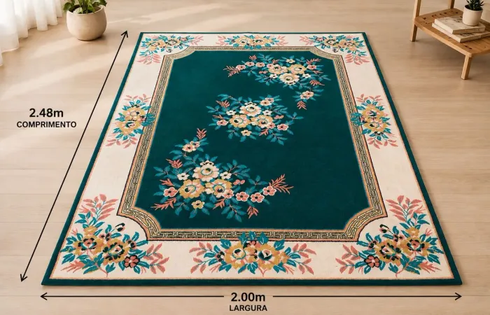 Tapete Oriental Floral Clássico - 2,48 x 2,00 m