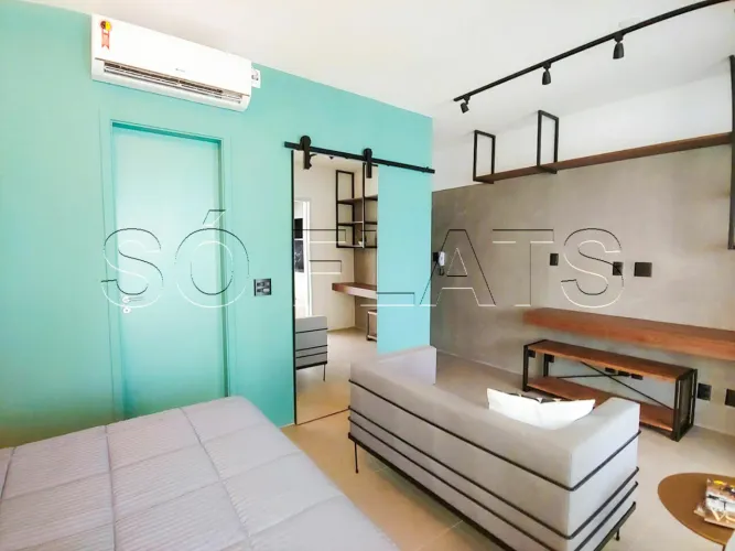 Studio para locação mobiliado com Varanda e Vaga no Summit Pinheiros, próx. Estação e Fari