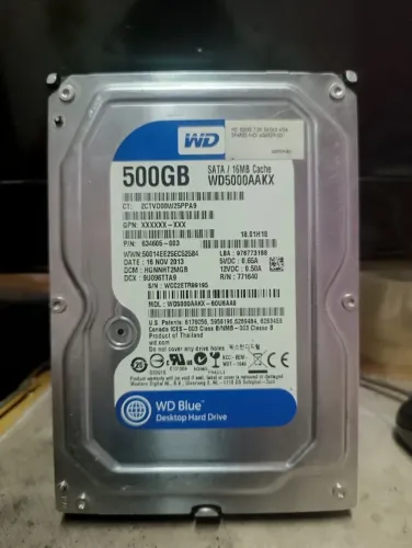 HD sata 3 de 500GB usado