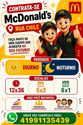 Vaga Mc Donalds Rua Chile.