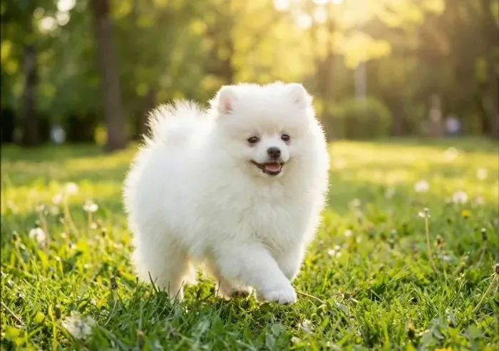 Spitz alemao filhote pequeno e encantador