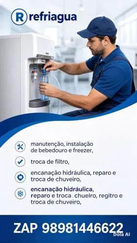 Trabalhos com manutenção instalação bebedouro