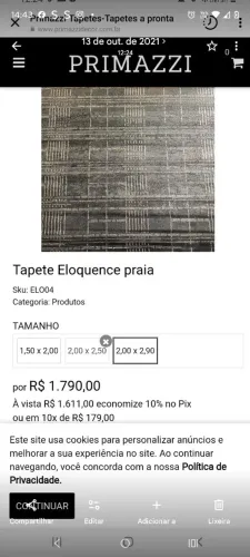 Tapete pelo baixo, vende-se ou troca.