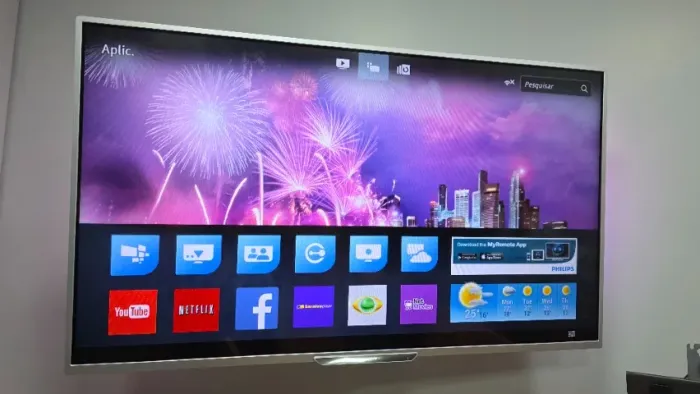 Tv Smart Philips 42plg5909/78 Full hd 240hz - Branca com Iluminação Ambilight - Com Nf