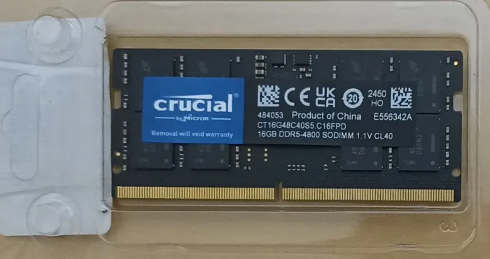 Memória crucial DDR5 4800mhz para notebook 