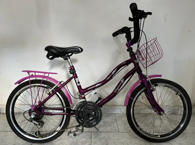 Bicicleta infantil Ciclare Elegance aro 20 violeta com marcha.