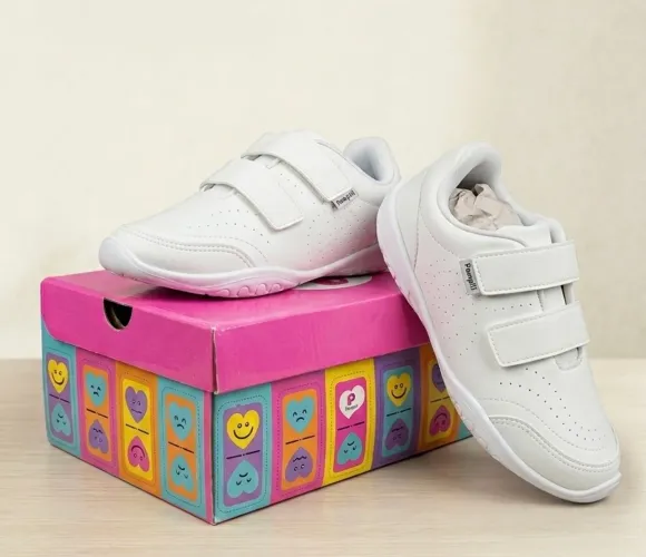Tênis Infantil Pampili Branco Velcro Duplo Novo na Caixa