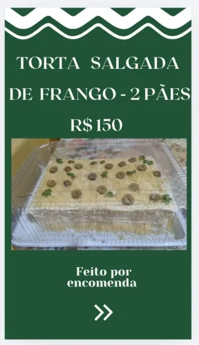 Torta Salgada de frango 2 pães - R$ 150