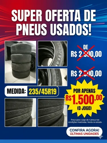 Kit 4 Pneus seminovos 235 45 r19