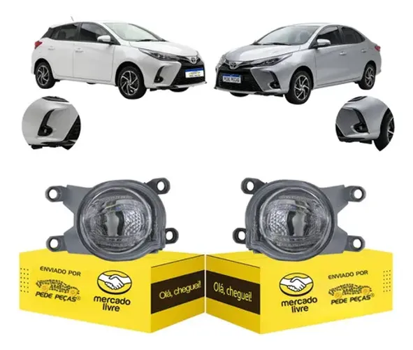 Par Farol Milha Cibié Yaris Hatch Sedan Xls 2023 24 2025 Led Cristal