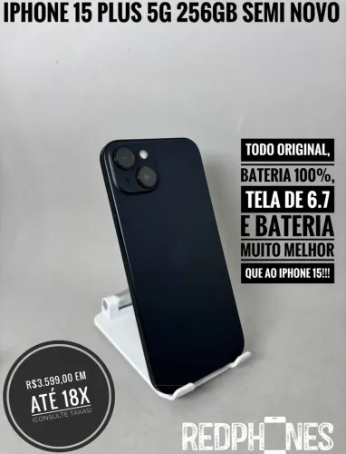 Loja física. Aceitamos trocas em iPhone's ou Android. iPhone 15 Plus 256GB