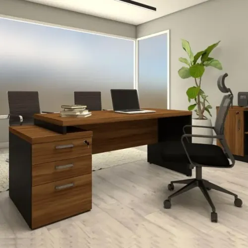 Mesa diretiva com gaveteiro 170x70 a pronta entrega