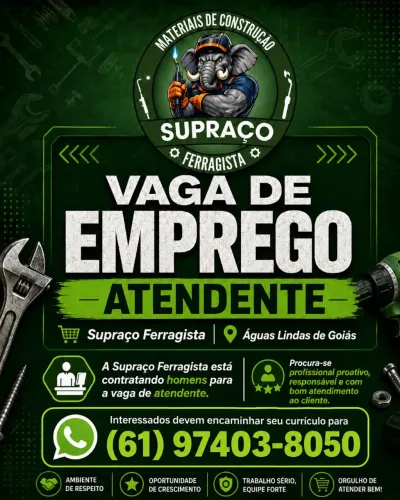 Vaga de emprego (Atendente)