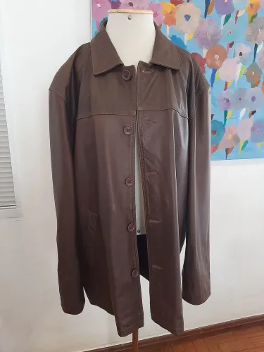 Jaqueta de Couro legítimo casaco inverno blusa  marrom  