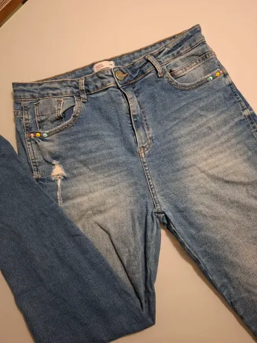 Calça jeans azul skinny Marisa tamanho 44