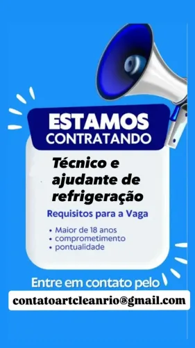 VAGAS DE TÉCNICO E AJUDANTE DE REFRIGERAÇÃO