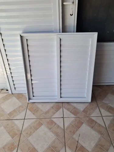 Janela de alumínio branco 2 folha completa 85 X 83