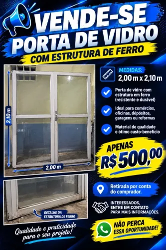 Porta de Ferro com Vidro