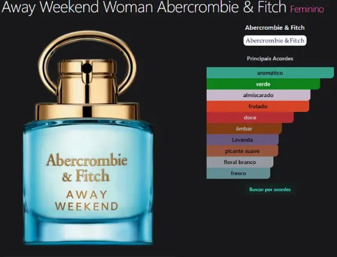 Perfume Abercrombie & Fitch away weekend blue 100 ml