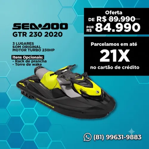 Jet Ski - SEA DOO GTR 230 (2020), + Som BT, 3 Lugares, Revisado, TROCO/ PARCELO 21x
