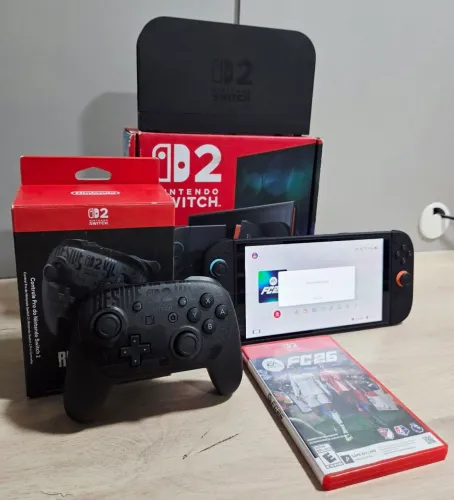 Nintendo Switch 2 Seminovo Impecável + Jogo FC 26 + Pro Controle Edição Limitada R9