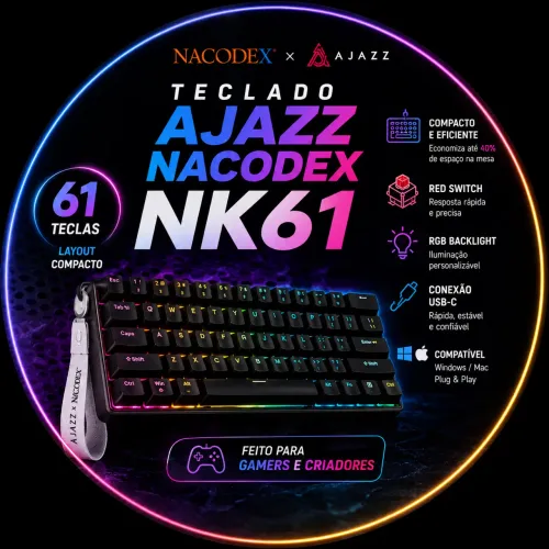 Teclado Mecânico Ajjaz Nk61 Nacodex
