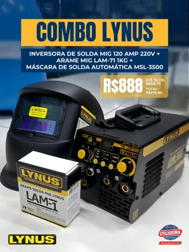 kit 3 peças inversora mascara arame lynus  entrega gratis