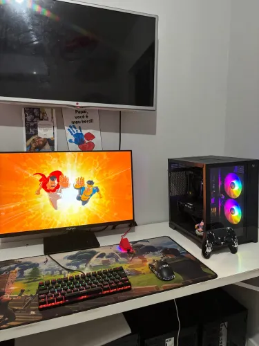 Vendo ou troco - pc gamer completo novo e garantia/ r5 5500 + rx 590 + monitor 24 + kit