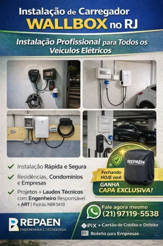 Instalação de Carregador Veicular Wallbox RJ | Projeto + Laudo + Garantia | Especialistas