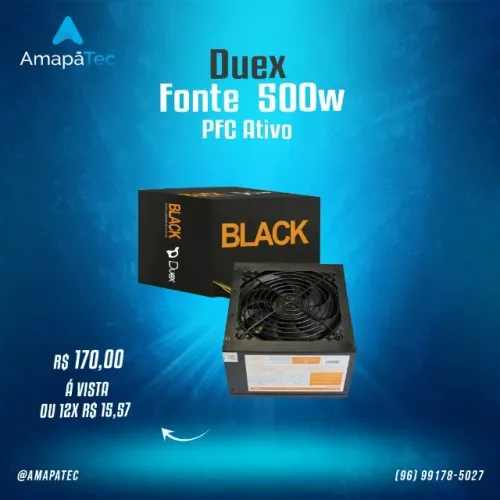 Fonte Duex 500W Bivolt PFC Ativo