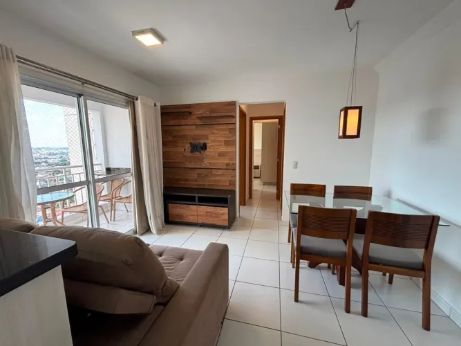 Apartamento 58m² Mobiliado 2 Quartos 1 Suíte 2 Vagas de Garagem Nascente Residencial Livre