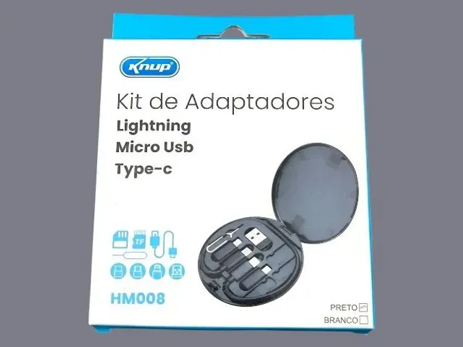 Kit Adaptadores - Lightning, Micro USB e Type-C