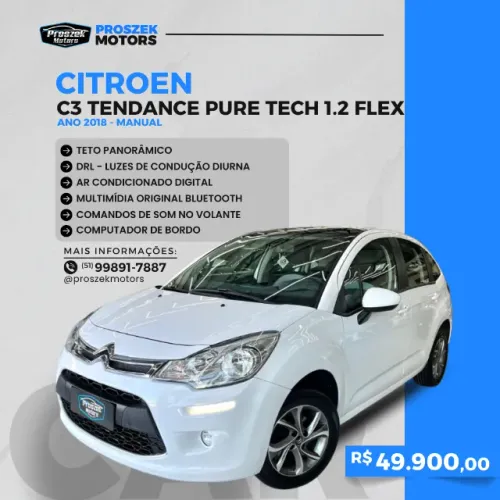 Citroen C3 Tendance Pure Tech 1.2 Flex 12V Mec. 2018