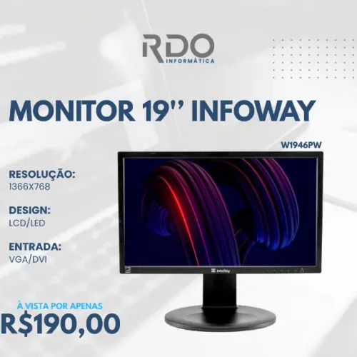 Monitor InfoWay 19" Ótimo Custo Benefício