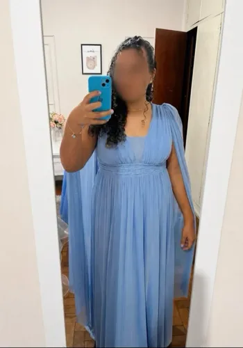 Vestido madrinha azul serenity tamanho GG/48