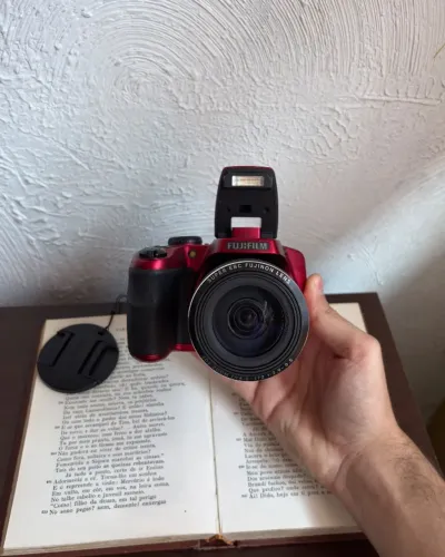 cybershot fujifilm finepix 5 vermelha completa - pronta pra uso!