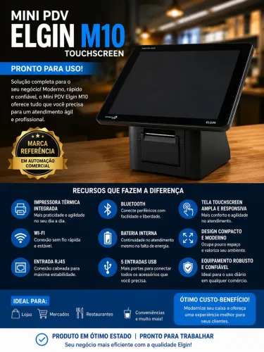 Terminal Touchscreen Elgin M10 ? Automação Comercial
