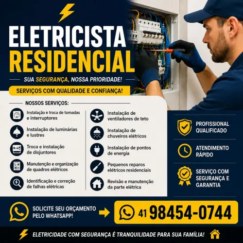 Eletricista residencial 24horas.