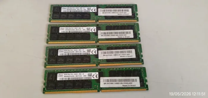 10 MEMÓRIAS PARA SERVIDORES 64GB PC4-2933MHZ R$ 999 REAIS CADA UNIDADE