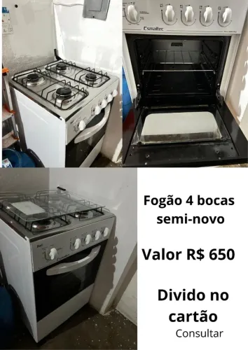 Fogão 4 bocas semi novo/pra sair rápido 