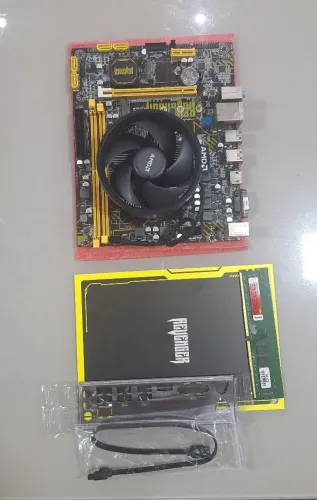 Kit Upgrade Gamer Amd Ryzen 5 5500 B450m 16gb Ddr4 Cor Preto