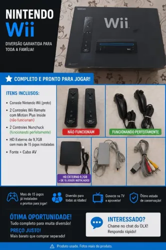 Vendo Nintendo Wii Preto