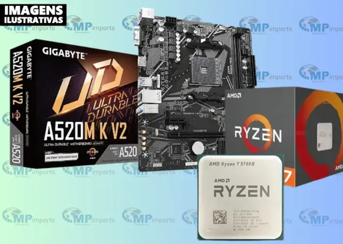 Loja MP Imports: Kit Upgrade Amd Ryzen 7 5700x / Placa Mãe Gigabyte B520m