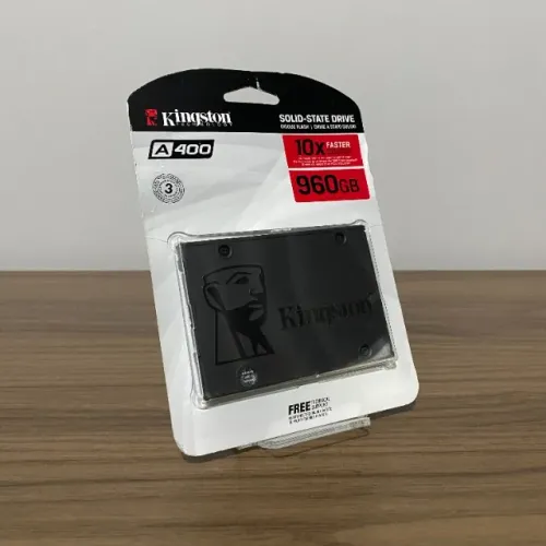 SSD Kingston A400 960GB 3D NAND Sata3 com Leitura de 500Mb/s e Gravação de 450Mb/s