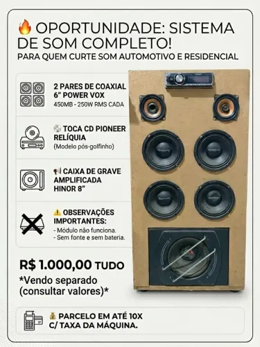 Som automotivo Vendo caixa de som residencial   