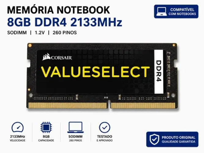 MEMÓRIA RAM 8GB DDR4 CORSAIR