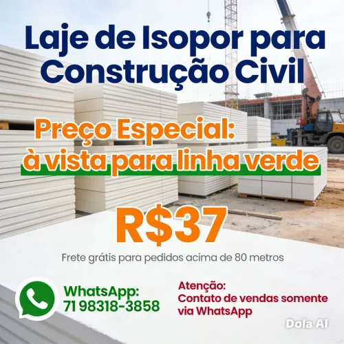 Laje de Isopor Linha Verde Camaçari 