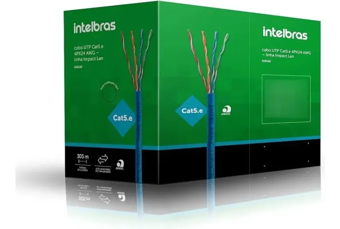 Cabo De Rede Impact Lan Cat5e 4px24 Azul Intelbras 305m