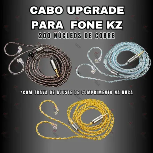 Cabo fone KZ  Reforçado Premium 200 Vias de Cobre - Retorno de Palco Monitor de palco