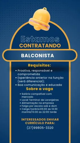 Vaga de balconista 